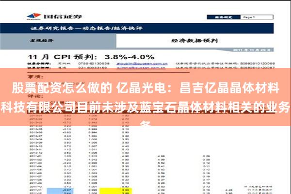 股票配资怎么做的 亿晶光电：昌吉亿晶晶体材料科技有限公司目前未涉及蓝宝石晶体材料相关的业务